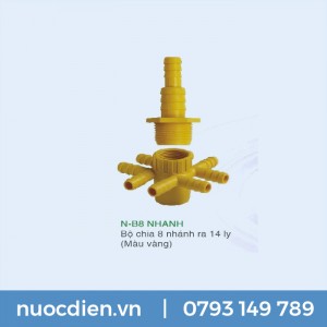 Bộ chia 8 nhánh ra 14 ly ( màu vàng)