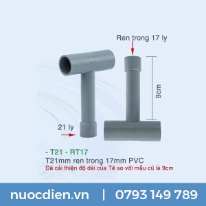 T 21mm ren trong 17mm PVC