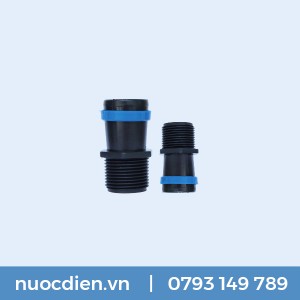 Nối khóa 1 đầu ống dẹp 49 + 1 đầu ren ngoài 49 (POM)