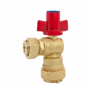 Van góc đồng liên hợp 1 chiều tay khóa lắp trước đồng hồ MIHA - DN 15